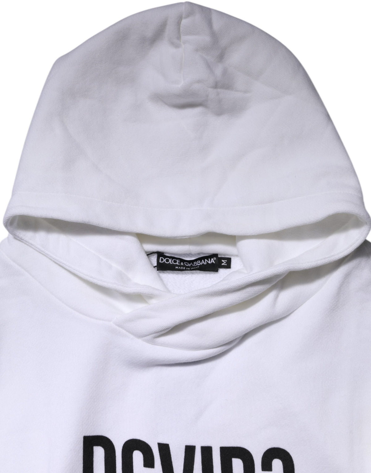 Dolce & Gabbana White DG Vib3 Hooded Men Sweatshirt Sweater