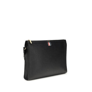Thom Browne Black Calf Leather Bos Taurus Clutch Bag