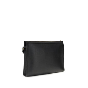 Thom Browne Black Calf Leather Bos Taurus Clutch Bag