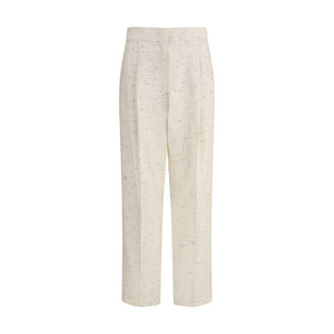 Fabiana Filippi Cream Cotton Casual Pants