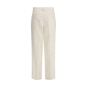 Fabiana Filippi Cream Cotton Casual Pants