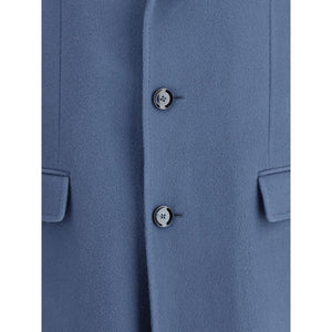 Brioni Light Blue Wool Coat