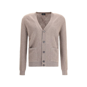 Brioni Brown Wool Cardigan