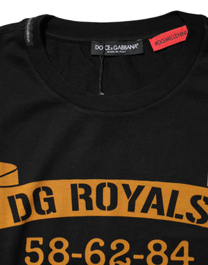 Dolce & Gabbana Black DG Royals Cotton Crew Neck T-shirt