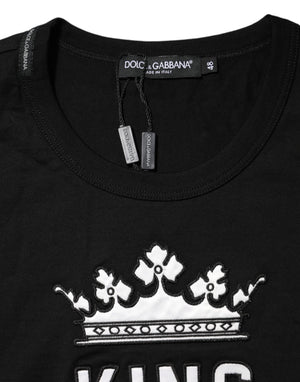 Dolce & Gabbana Black DG King Crown Cotton Crew Neck T-shirt