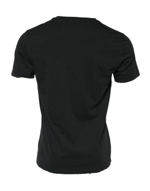 Dolce & Gabbana Black DG Crew Devotion Cotton Crew Neck T-shirt