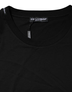 Dolce & Gabbana Black Cotton Crew Neck Short Sleeves T-shirt