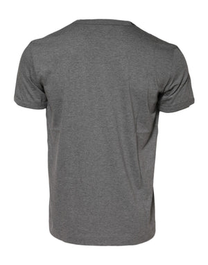 Dolce & Gabbana Gray Cotton Crew Neck Short Sleeves T-shirt