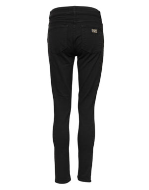 Dolce & Gabbana Black Cotton Skinny Mid Waist Denim Jeans