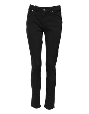 Dolce & Gabbana Black Cotton Skinny Mid Waist Denim Jeans