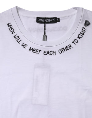 Dolce & Gabbana White Cotton Sleeveless Printed Tank T-shirt