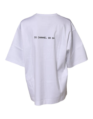 Dolce & Gabbana White Cotton Printed Short Sleeves T-shirt