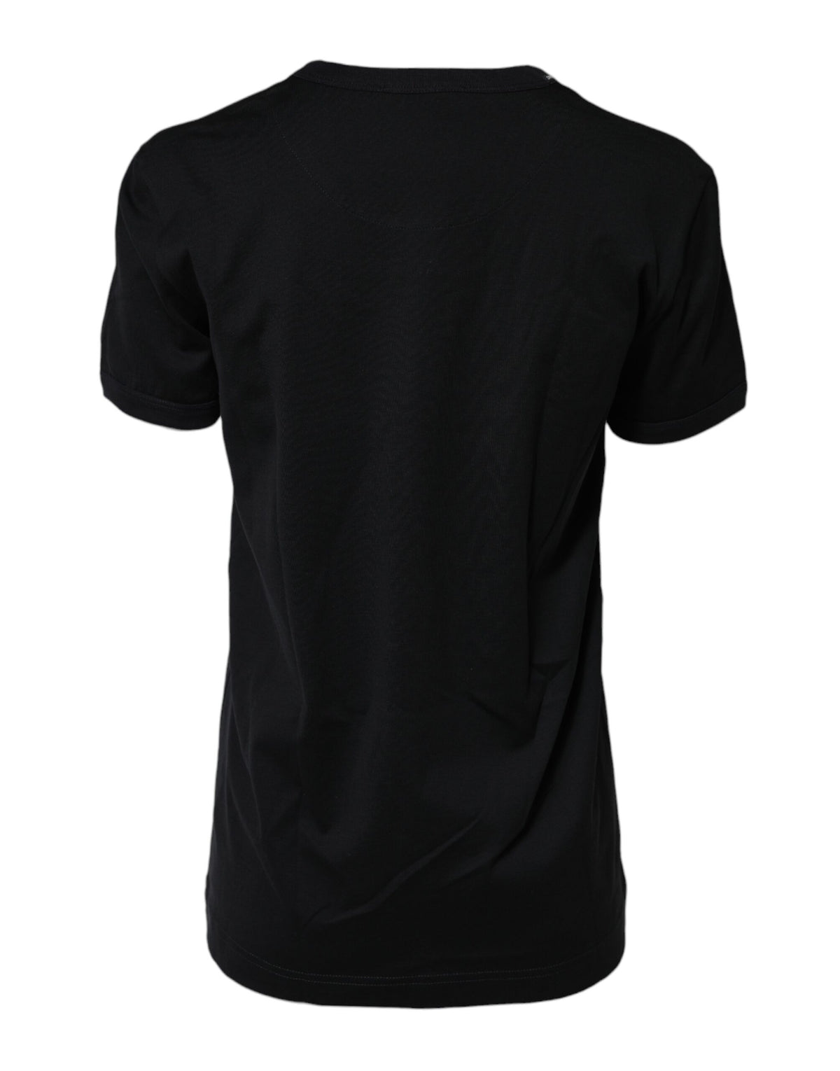 Dolce & Gabbana Black Cotton DG Print Short Sleeve Top T-shirt