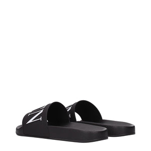 Valentino Garavani Black Cotton Slippers