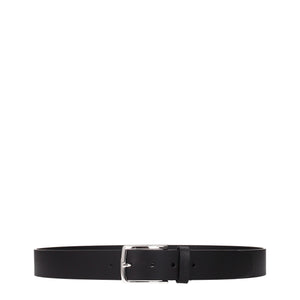 Testoni Black Leather Regular Belt