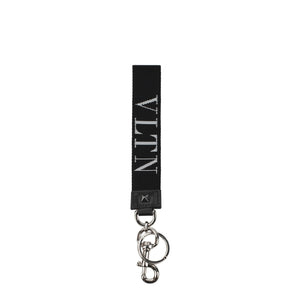 Valentino Garavani Black Fabric Keychain