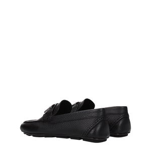 Valentino Garavani Black Leather Slip-On Loafers