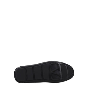 Valentino Garavani Black Leather Slip-On Loafers