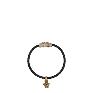 Versace Black Leather Bracelet