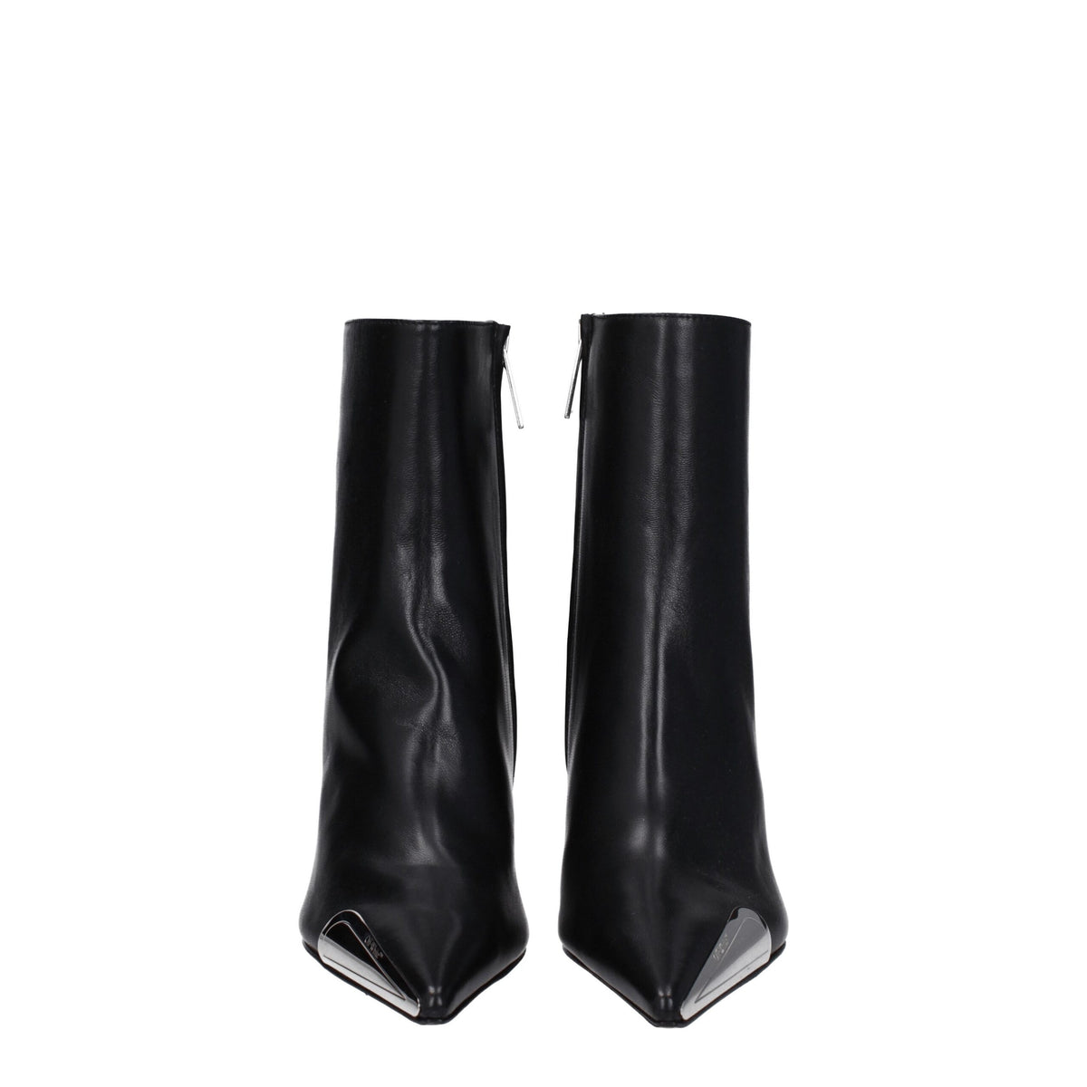 Off-White Black Leather Ankle Boots