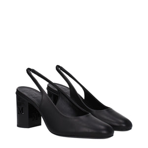 Max Mara Black Leather High Heel Pumps