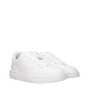 Burberry White Leather Low Top Sneakers