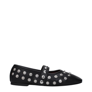 Stella McCartney Black Leather Ballet Flats