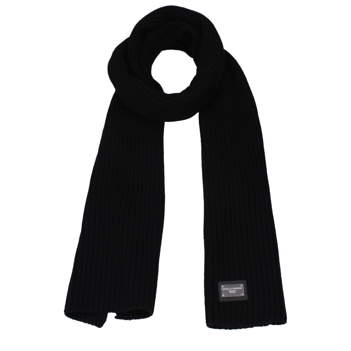 Dolce & Gabbana Black Wool Scarf