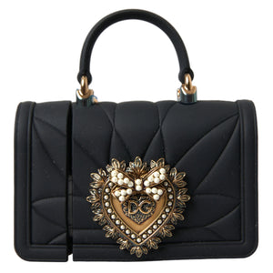 Dolce & Gabbana Case Black Silicone Devotion Heart Cover Hand Bag Airpod