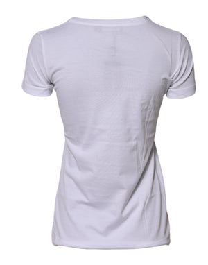 Dolce & Gabbana White Cotton Crew Neck Short Sleeves T-shirt