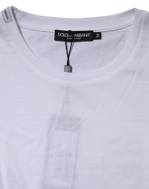 Dolce & Gabbana White Cotton Crew Neck Short Sleeves T-shirt