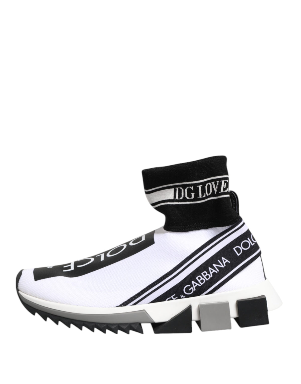 Dolce & Gabbana White Black Sorrento Socks Sneakers Shoes