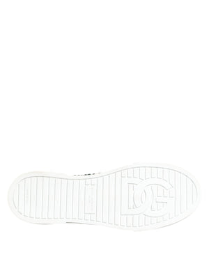 Dolce & Gabbana Green Portofino Crystal DG Logo Sneakers Shoes