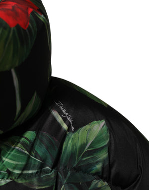 Dolce & Gabbana Multicolor Floral Puffer Coat Full Zip Jacket