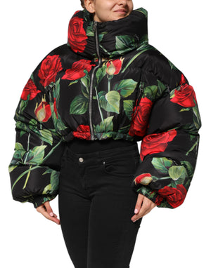 Dolce & Gabbana Multicolor Floral Puffer Coat Full Zip Jacket