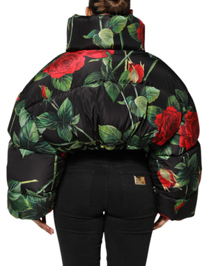 Dolce & Gabbana Multicolor Floral Puffer Coat Full Zip Jacket