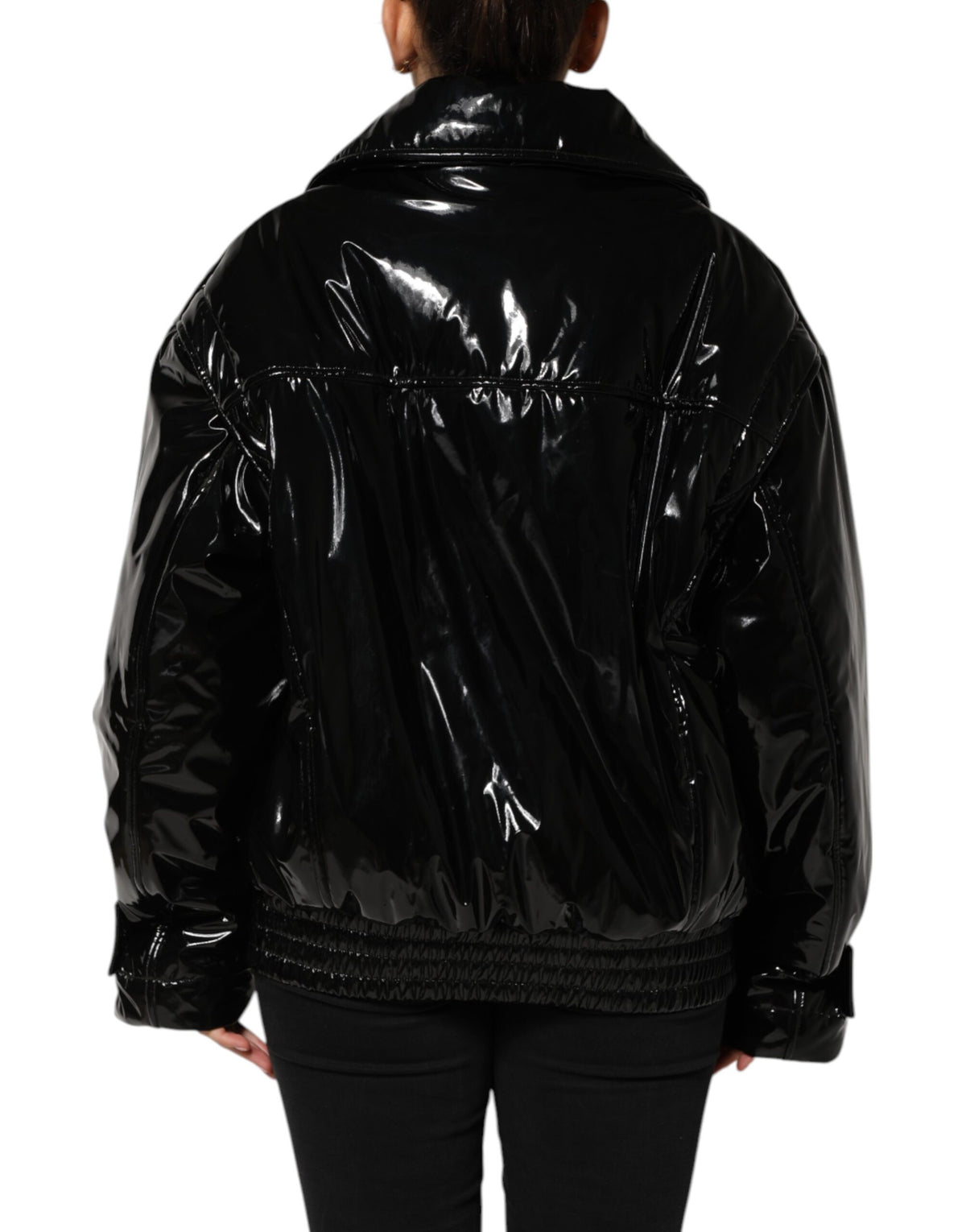 Dolce & Gabbana Black Polyester Quilted Puffer Coat Jacket
