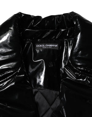 Dolce & Gabbana Black Polyester Quilted Puffer Coat Jacket
