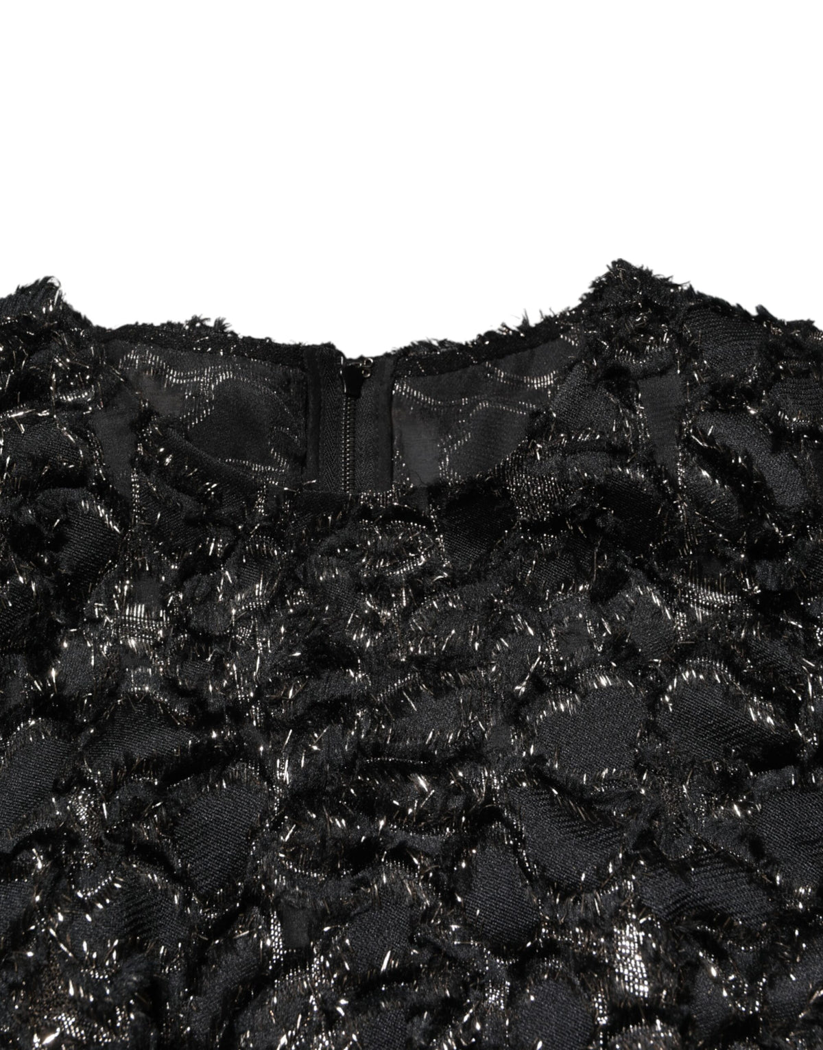 Dolce & Gabbana Black Sequin Bouclé Tweed Sheath Dress