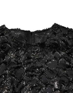 Dolce & Gabbana Black Sequin Bouclé Tweed Sheath Dress