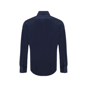 Brunello Cucinelli Blue Silk Shirt