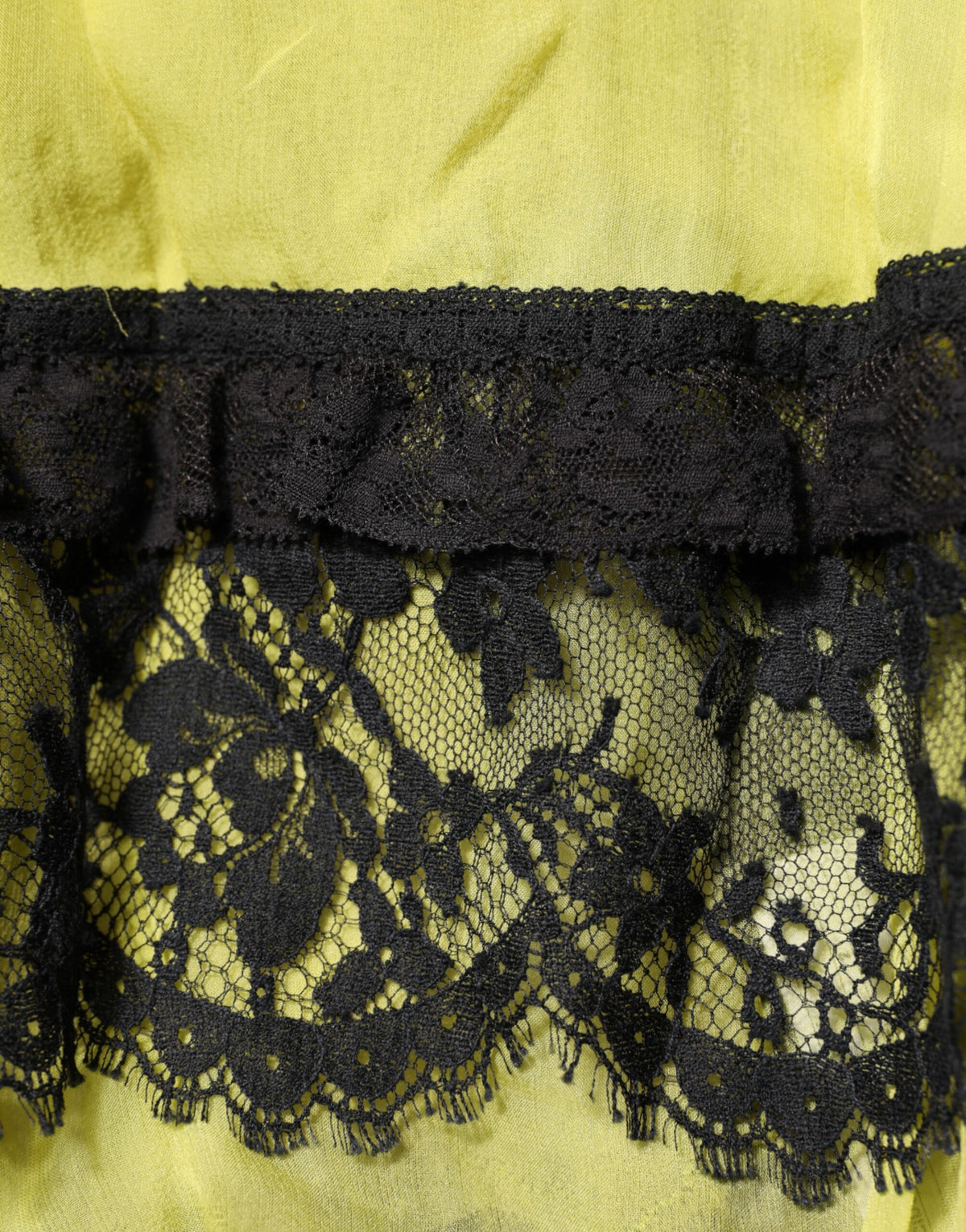 Dolce & Gabbana Yellow Black Babydoll Chemise Lingerie Dress