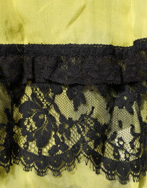 Dolce & Gabbana Yellow Black Babydoll Chemise Lingerie Dress