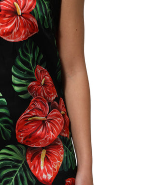 Dolce & Gabbana Black Floral Lace Trim Chemise Lingerie Dress