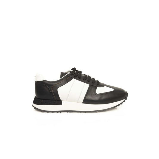 Cerruti 1881 Black And White Calfskin Sneaker