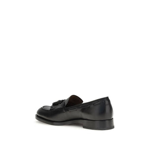 Fratelli Rossetti Black Calf Leather Bos Taurus Slip-On Loafers