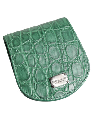 Dolce & Gabbana Green Exotic Skin Coin Condom Case Holder Pocket Wallet