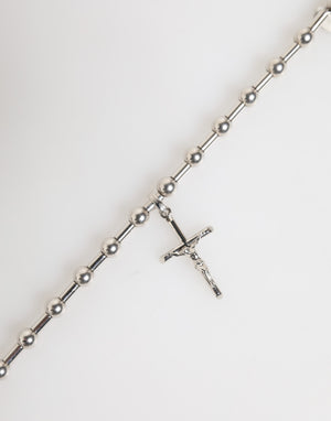 Dolce & Gabbana Silver Tone Brass Chain Religious Cross Pendant Necklace