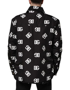 Dolce & Gabbana Black DG Monogram Nylon Windbreaker Jacket
