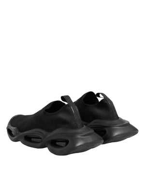 Dolce & Gabbana Black Slip On Wave Low Top Men Sneaker Shoes